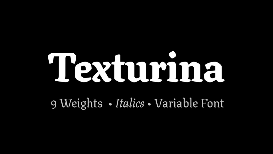Ejemplo de fuente Texturina Medium Italic