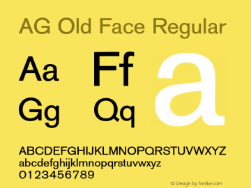 Ejemplo de fuente AG Old Face