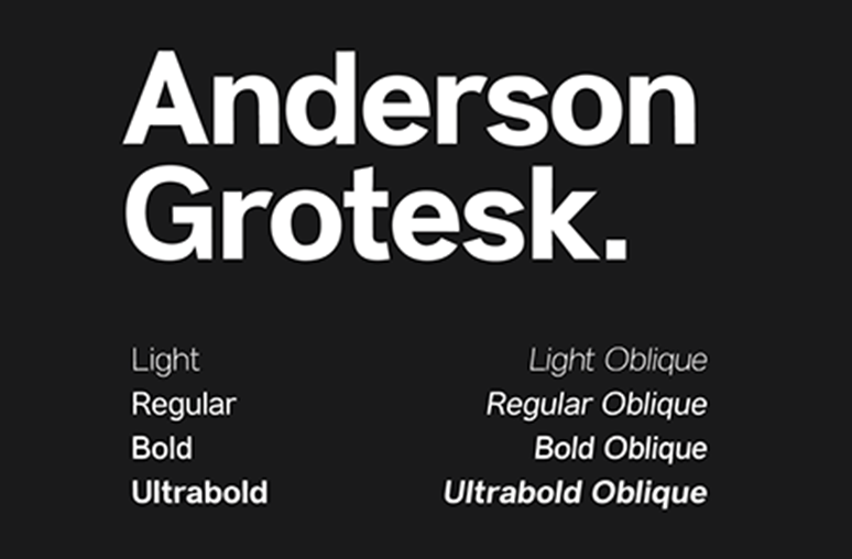 Ejemplo de fuente Anderson Grotesk Light