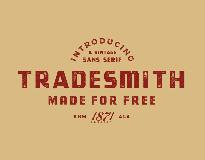 Ejemplo de fuente Tradesmith Stamp