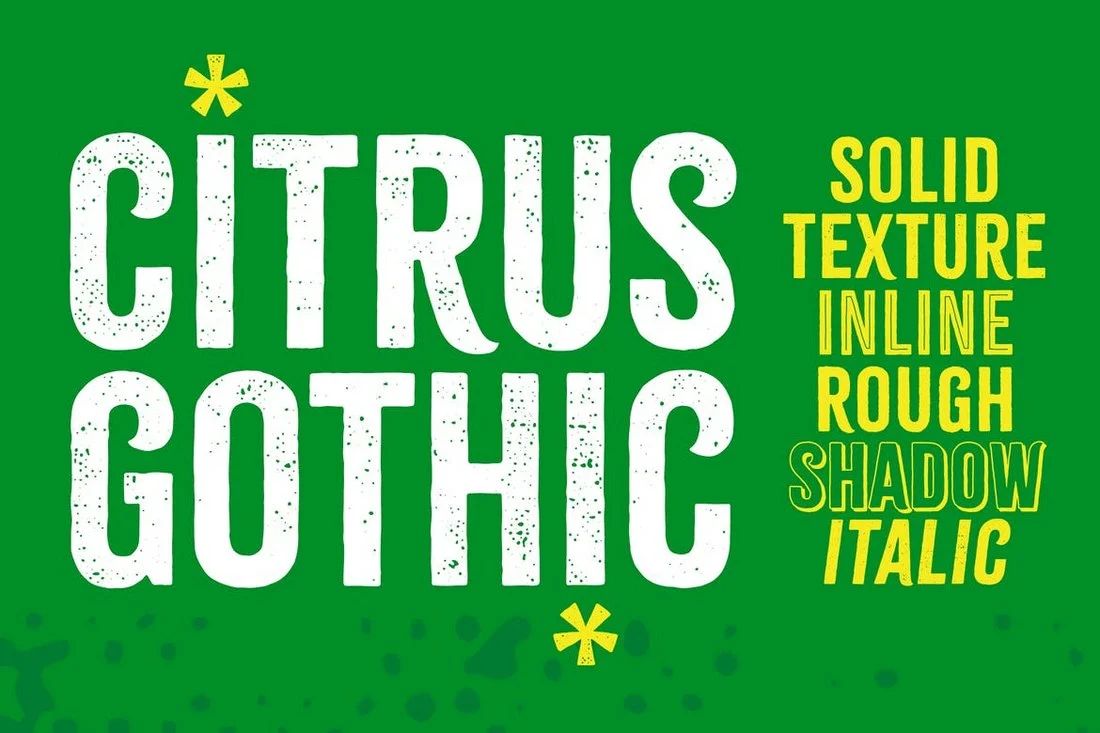 Ejemplo de fuente Citrus Gothic Inline Italic