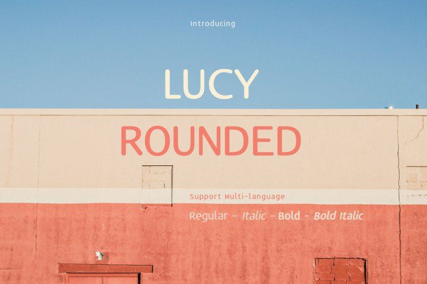 Ejemplo de fuente Lucy Rounded Bold Italic