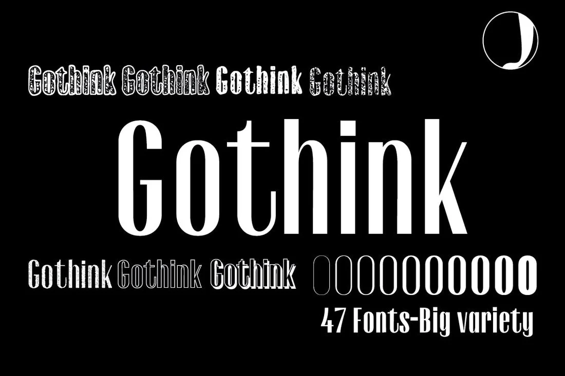 Ejemplo de fuente Gothink hair Italic