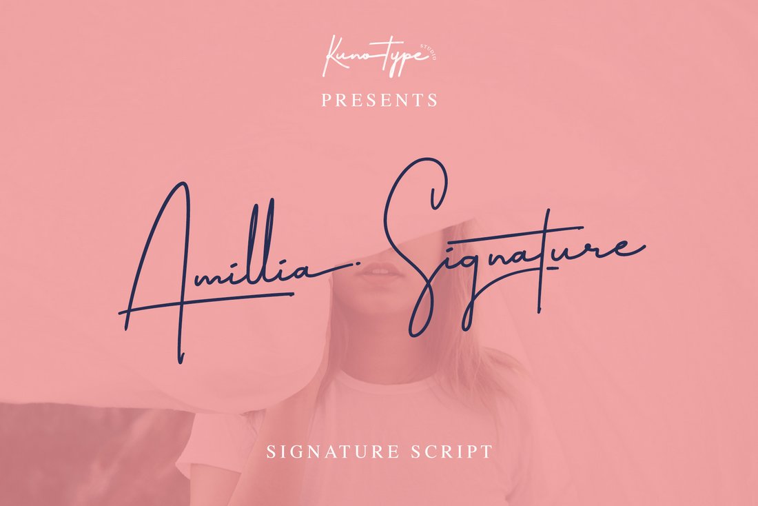 Ejemplo de fuente Amillia Signature