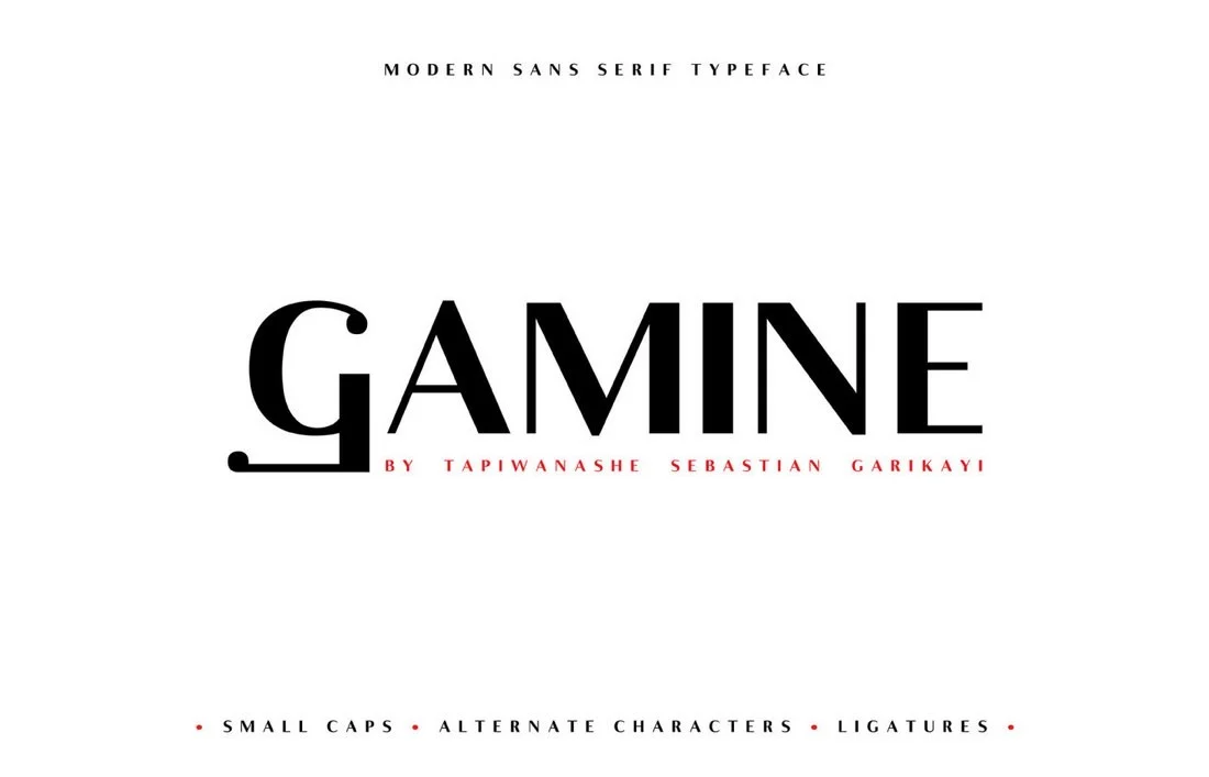 Ejemplo de fuente Gamine Bold Italic