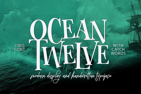 Ejemplo de fuente Ocean Twelve Twelve Script
