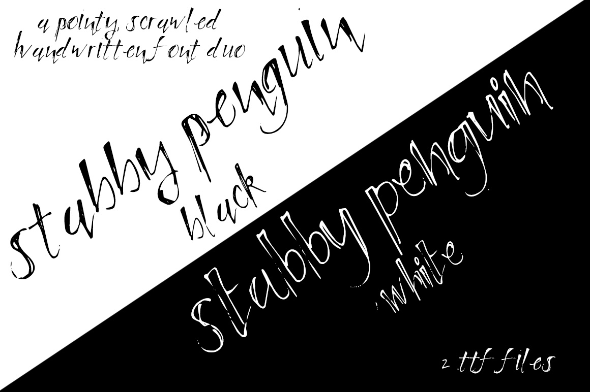 Ejemplo de fuente Stabby Penguin Black