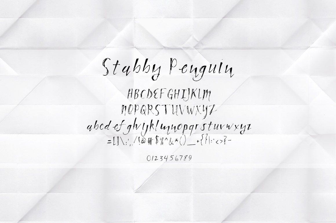 Ejemplo de fuente Stabby Penguin White