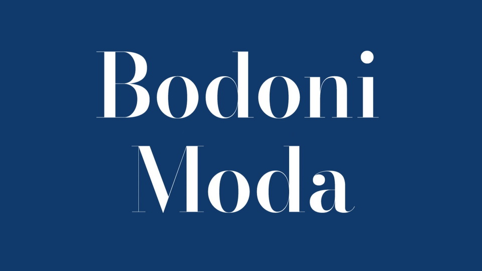 Ejemplo de fuente Bodoni Moda Italic