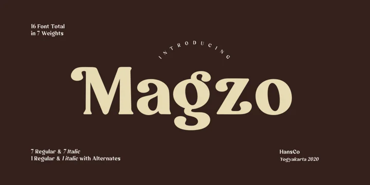 Ejemplo de fuente Magzo Italic Thin