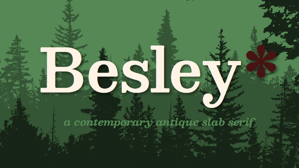 Ejemplo de fuente Besley Italic