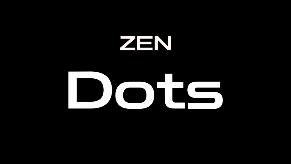 Ejemplo de fuente Zen Dots Regular