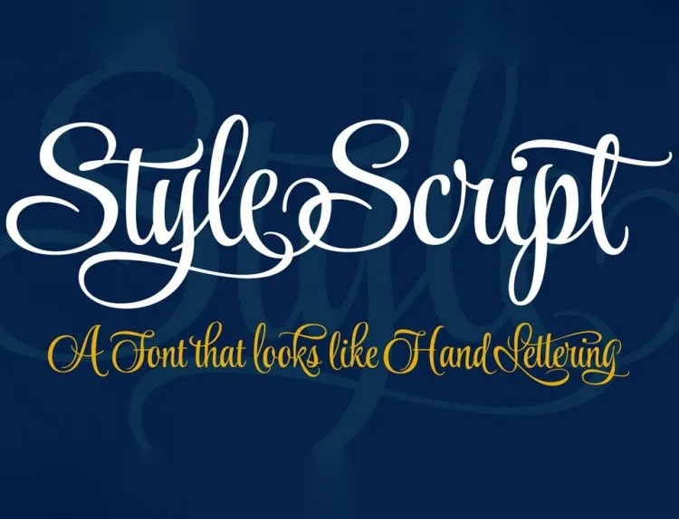 Ejemplo de fuente Style Script