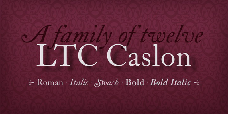 Ejemplo de fuente LTC Caslon Pro Semibold Italic