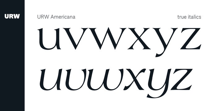 Ejemplo de fuente Americana Italic