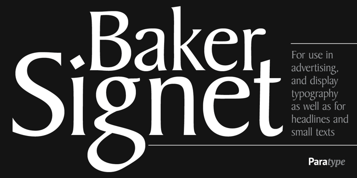 Ejemplo de fuente Baker Signet