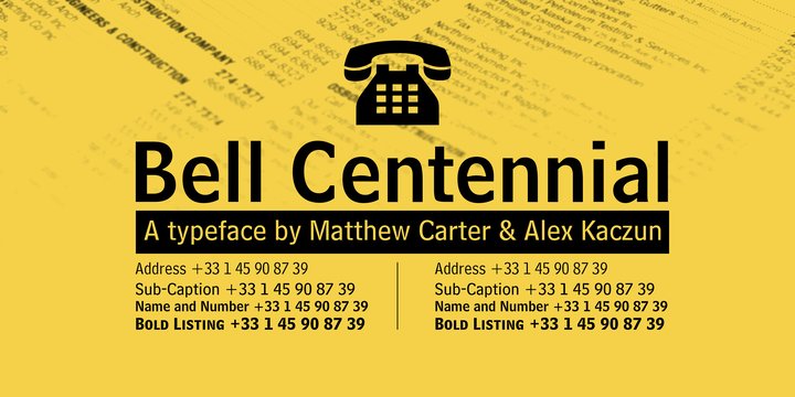 Ejemplo de fuente Bell Centennial Address