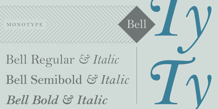 Ejemplo de fuente Bell Italic