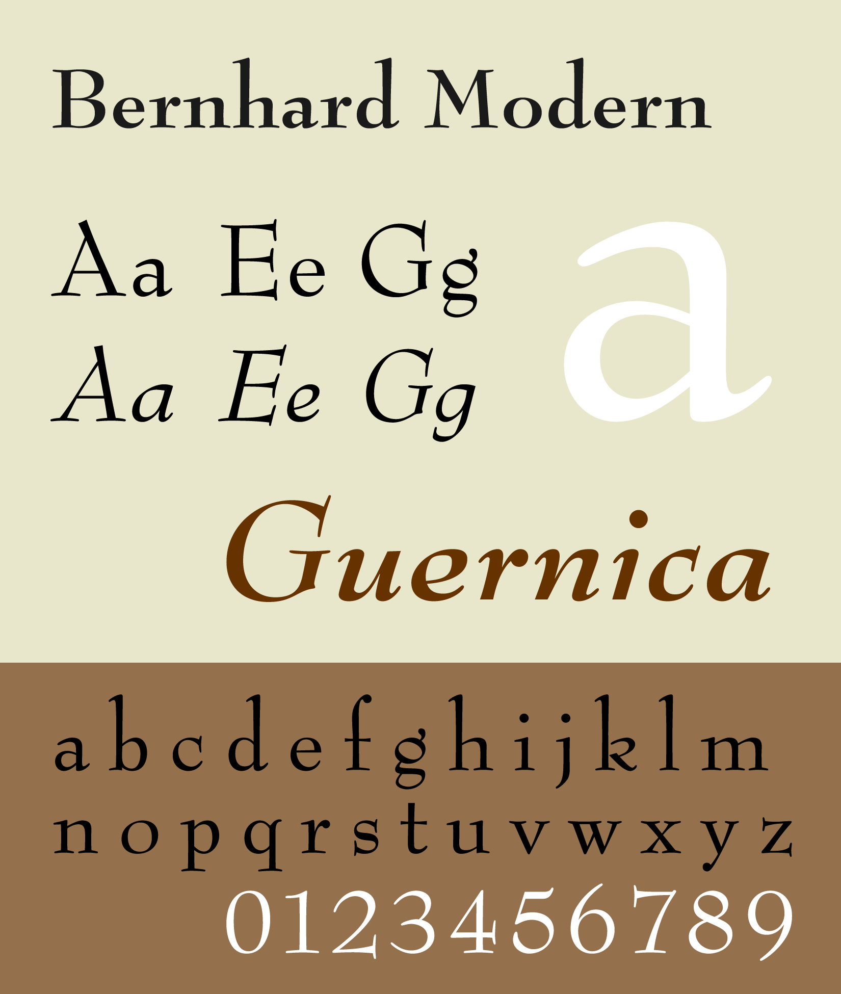 Ejemplo de fuente Bernhard Modern Bold Italic