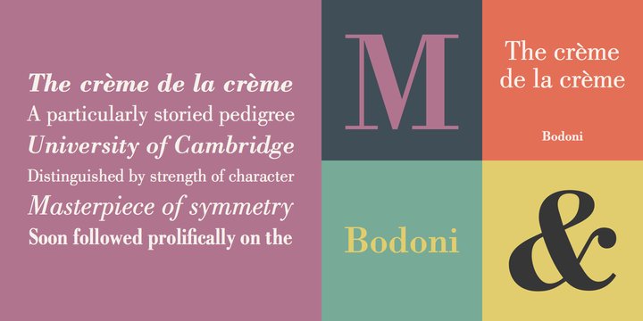 Ejemplo de fuente Bodoni Book Bold Italic