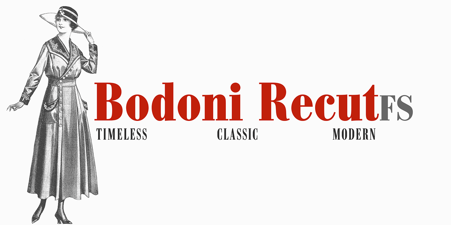 Ejemplo de fuente Bodoni Recut Italic