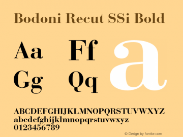 Ejemplo de fuente Bodoni SSi Bold Italic
