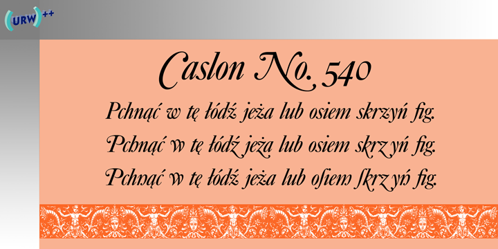 Ejemplo de fuente Caslon 540 Italic