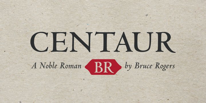 Ejemplo de fuente Centaur Italic