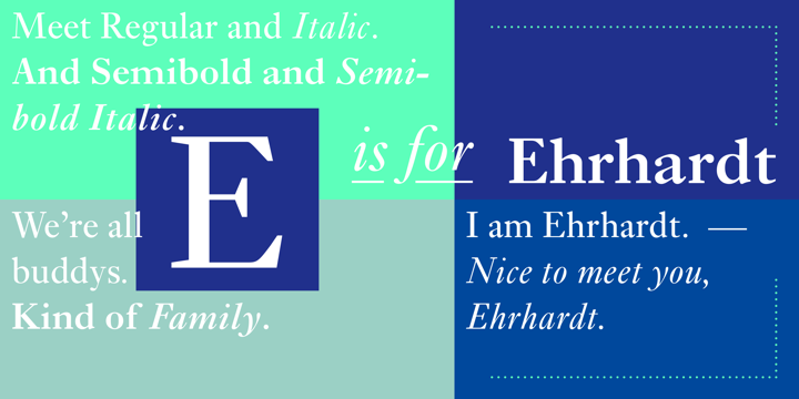 Ejemplo de fuente Ehrhardt Semibold Italic