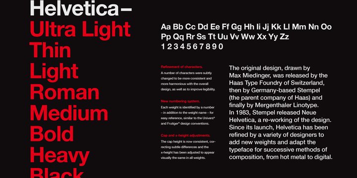 Ejemplo de fuente Helvetica Bold