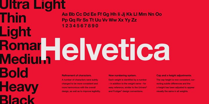 Ejemplo de fuente Helvetica