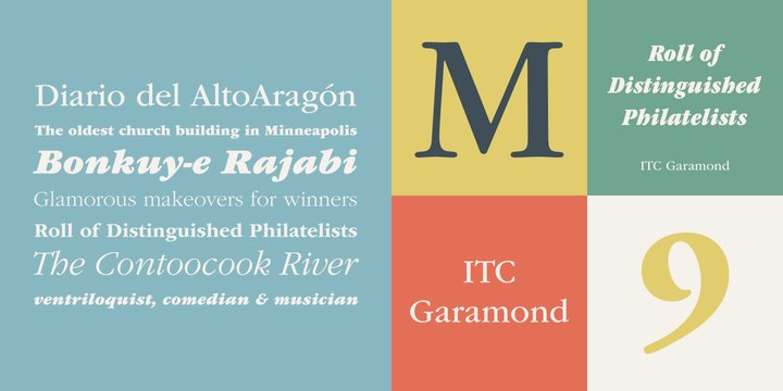 Ejemplo de fuente ITC Garamond Condensed Bold Italic