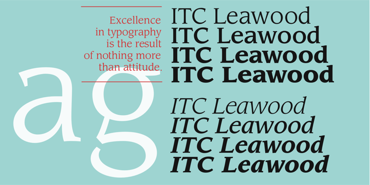 Ejemplo de fuente ITC Leawood Medium Italic