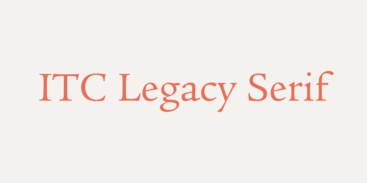 Ejemplo de fuente ITC Legacy Serif Medium