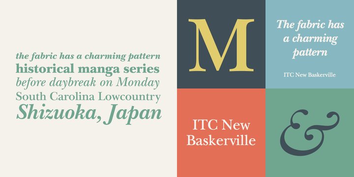 Ejemplo de fuente ITC New Baskerville Italic