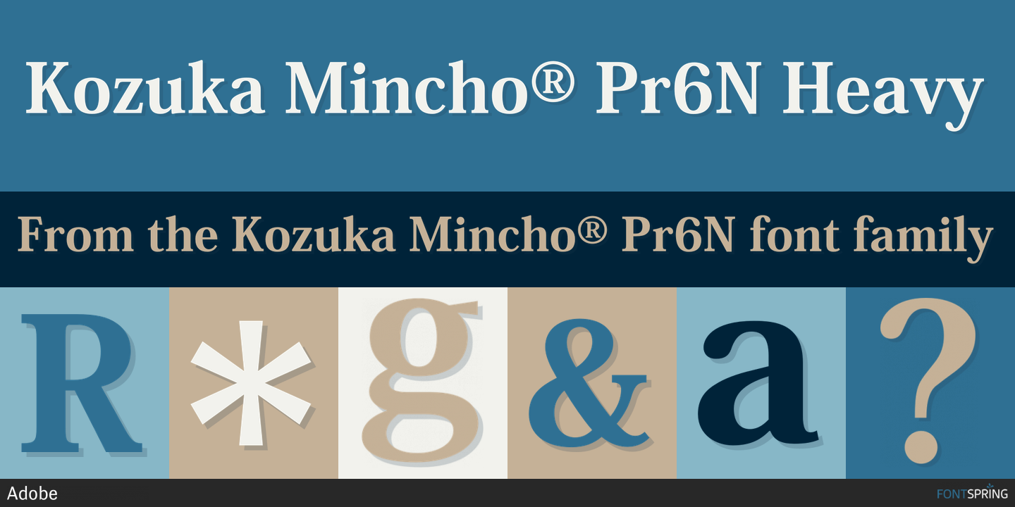 Ejemplo de fuente Kozuka Mincho Pr6N Medium