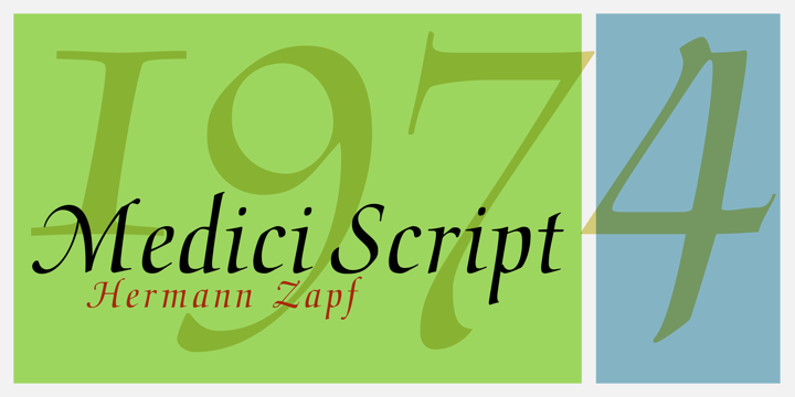 Ejemplo de fuente Medici Script Regular