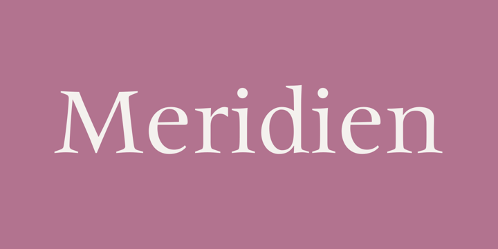 Ejemplo de fuente Meridien Bold Italic