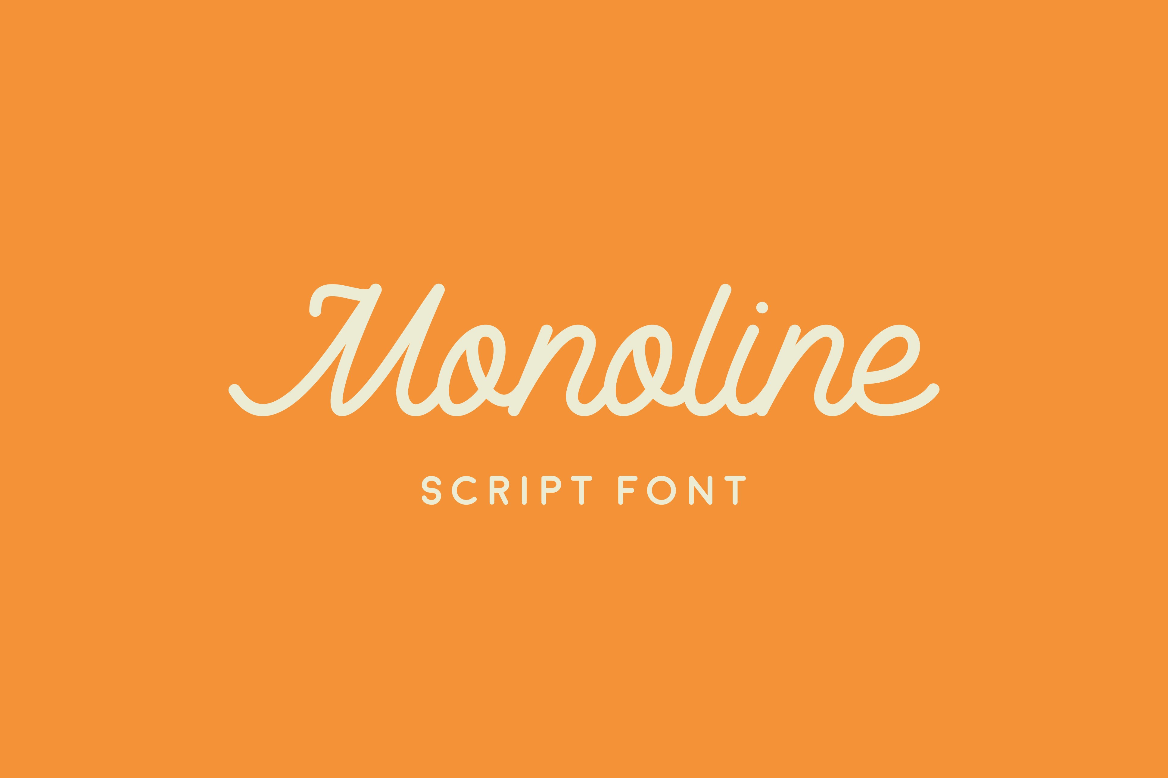 Ejemplo de fuente Monoline Script Regular