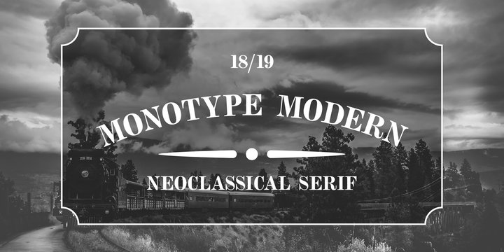 Ejemplo de fuente Monotype Modern Wide Italic