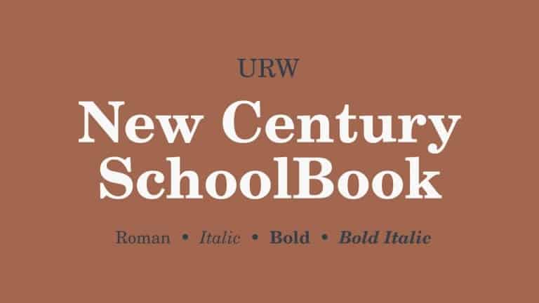 Ejemplo de fuente New Century Schoolbook Italic