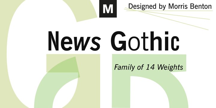Ejemplo de fuente News Gothic Regular
