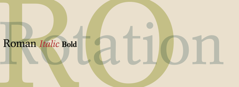 Ejemplo de fuente Rotation Italic