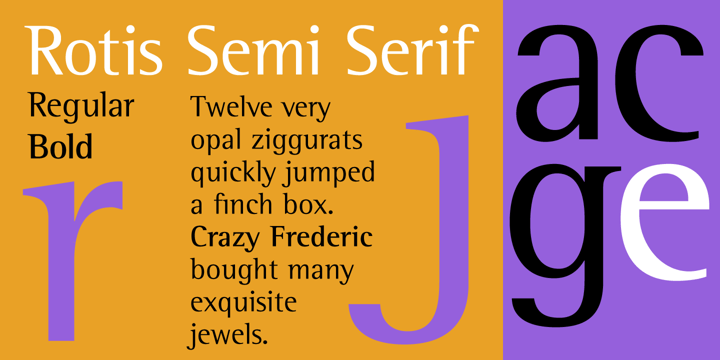 Ejemplo de fuente Rotis Semi Serif Bold
