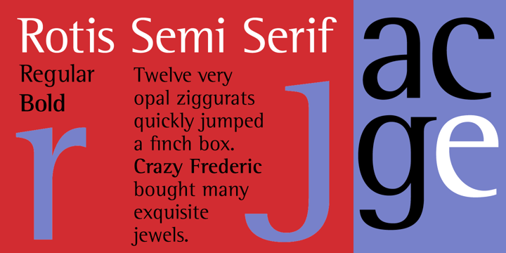 Ejemplo de fuente Rotis Semi Serif Regular