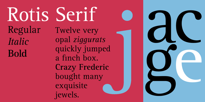 Ejemplo de fuente Rotis Serif Regular