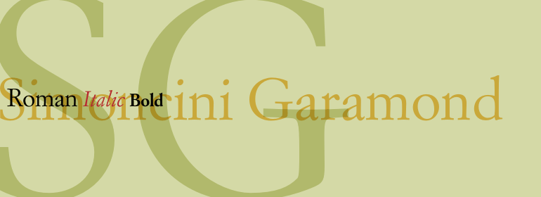Ejemplo de fuente Simoncini Garamond Italic