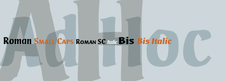 Ejemplo de fuente Ad Hoc Bis Italic
