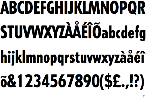 Ejemplo de fuente Tempo Heavy Condensed Italic