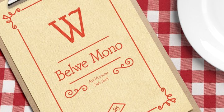 Ejemplo de fuente Belwe Mono Italic
